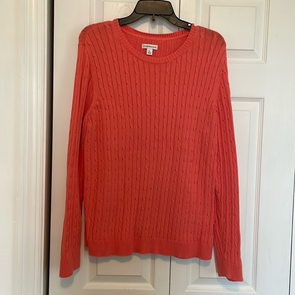Croft & Barrow XL Coral cable knit, crew neck sweater.